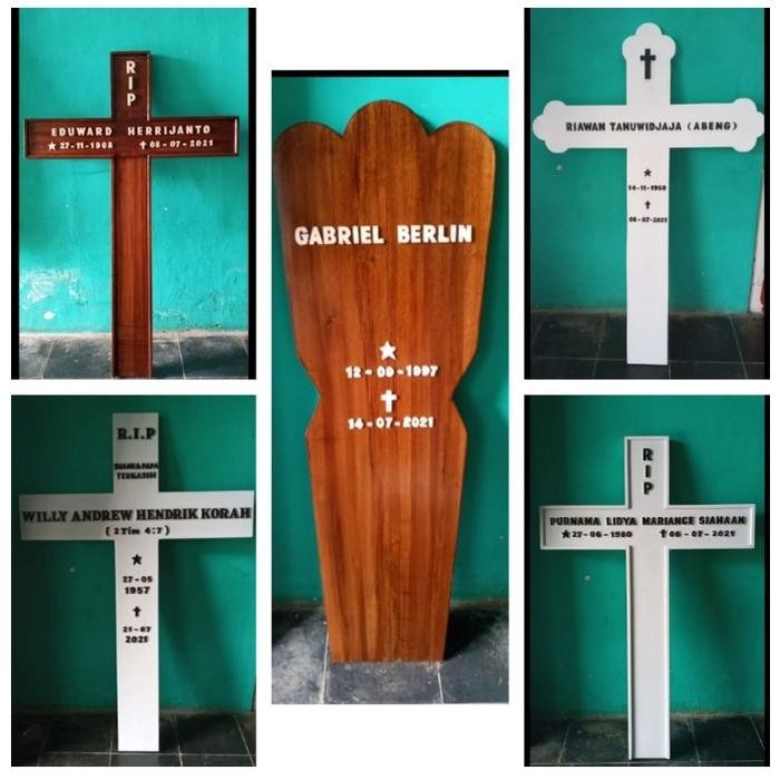 ASLI papan nisan salib kristen 90 x 30 x 2cm clasik papan nisan kayu salib READY STOCK