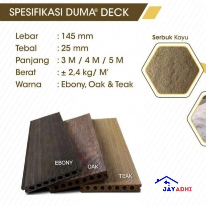 Produk Terbaik] WPC Papan Kayu Komposit Duma Deck - Panel Pengganti Kayu