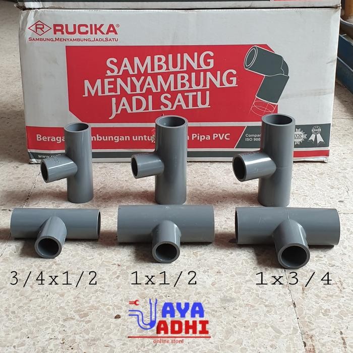 ] PVC TEE 3/4 x 1/2 AW Rucika