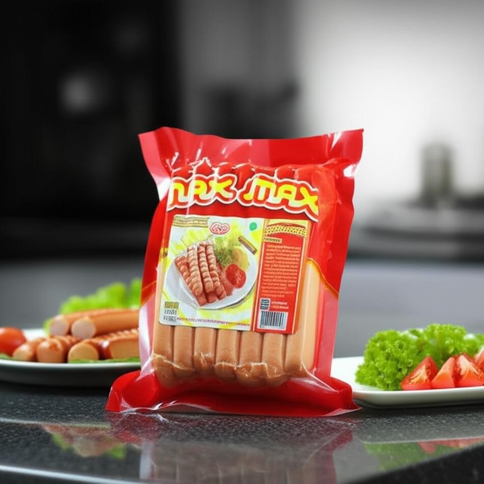 

Sosis Ayam Merah Frozen Max Max 500gr - Sosis Gurih Enak Halal Praktis Lezat dan Siap Masak