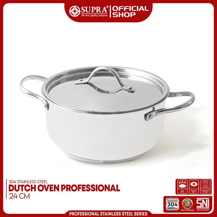 SUPRA Panci Stainless Steel SUS 304 Dutch Oven 24 Cm Professional Series