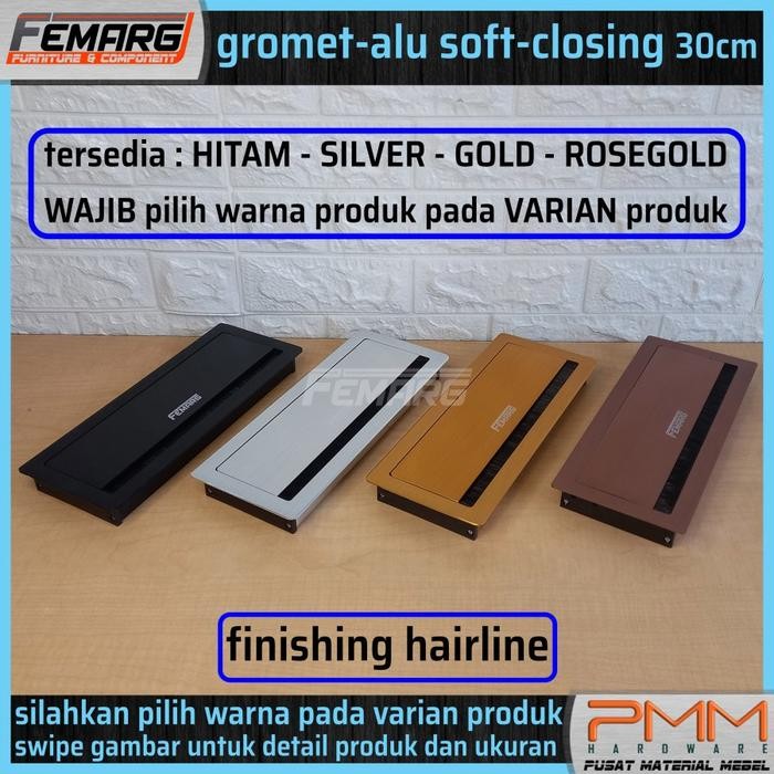 

Gromet aluminium hairline softclosing FEMARG 12x40 gold rosegold black
