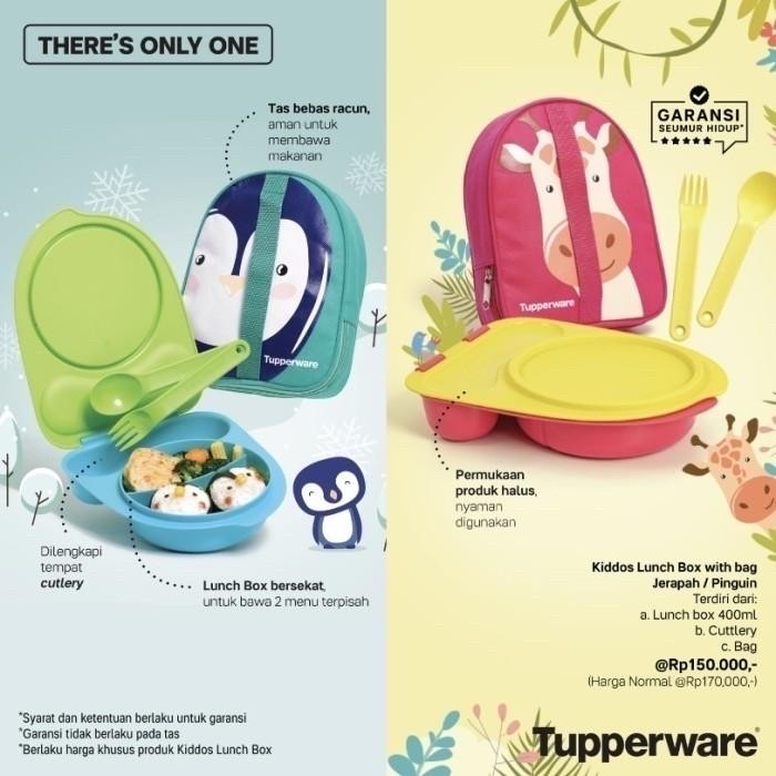 Tempat Makan Anak Tupperware Kiddos Lunch Set Berhadiah Tas