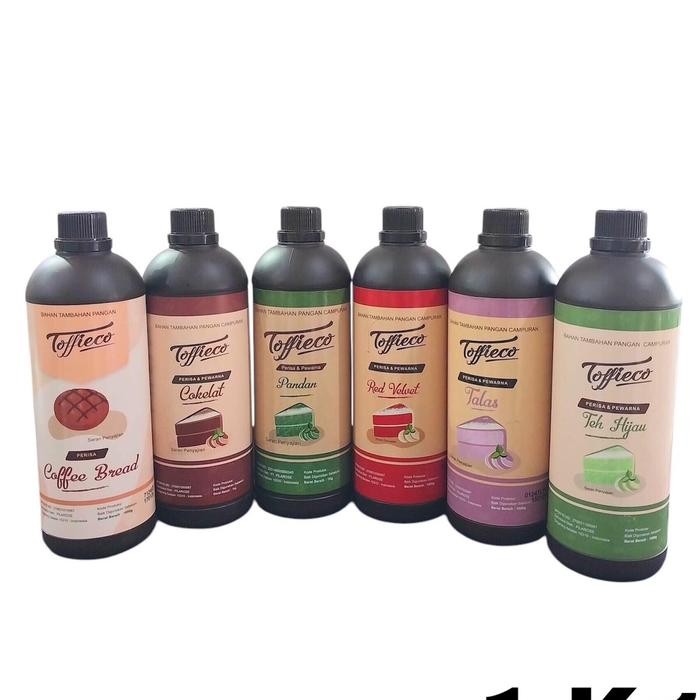 

Toffieco Perisa dan Pewarna 1 Kg Coklat Blackforest Pandan Moka Vanilla Butter Rum Bakar Teh Hijau