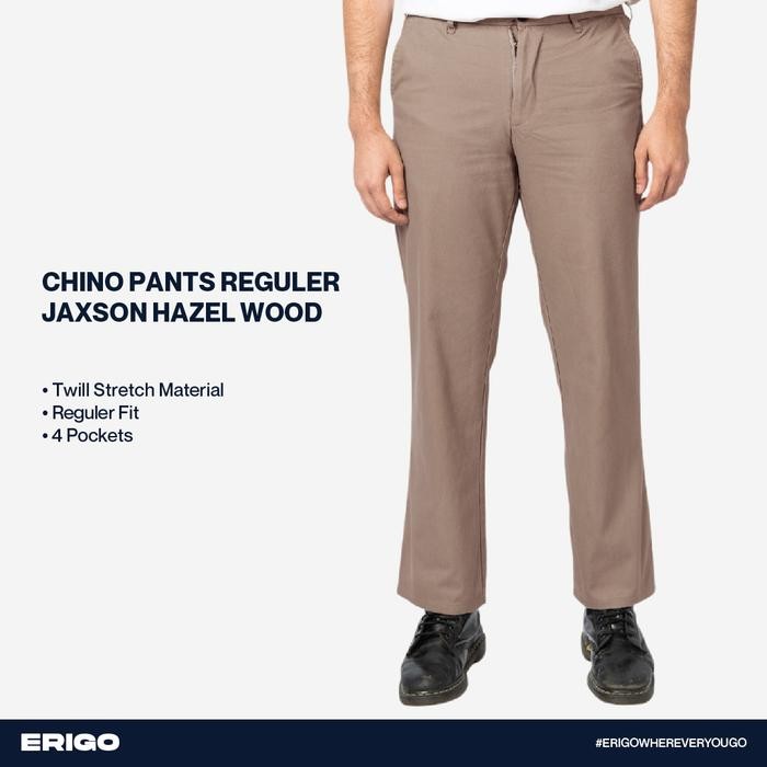[Exclusive] Erigo Chino Pants Regular Jaxson Hazel Wood - Celana Panjang Chino Unisex