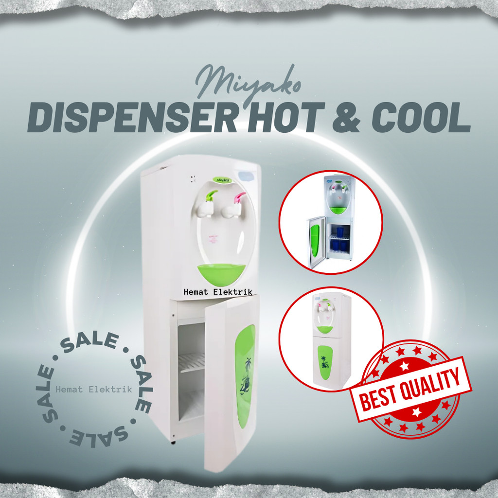 Dispenser Tinggi Miyako Air Panas dan Dingin Galon Atas Hot & Cool WD-389