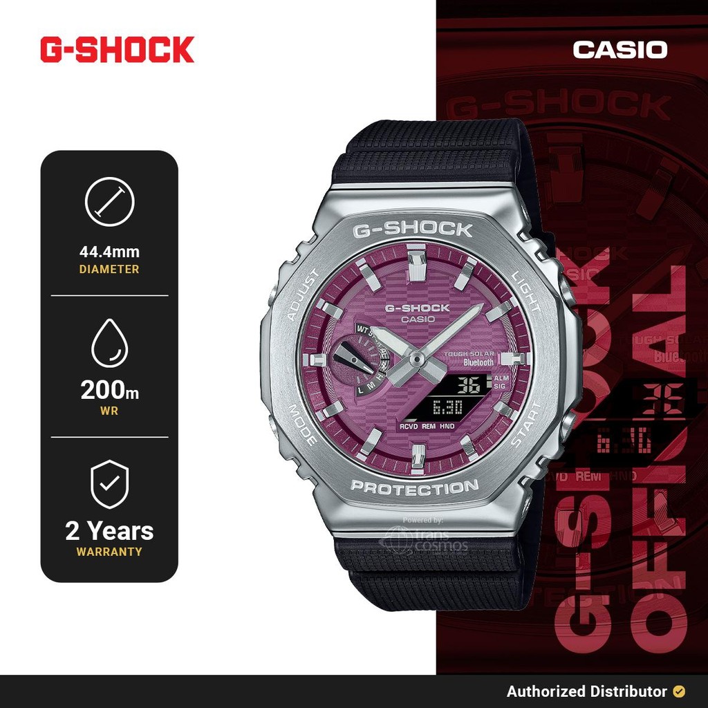 Jam Tangan Analog Digital Unisex G-Shock GBM-2100A-4BDR Original G-STEEL Pink