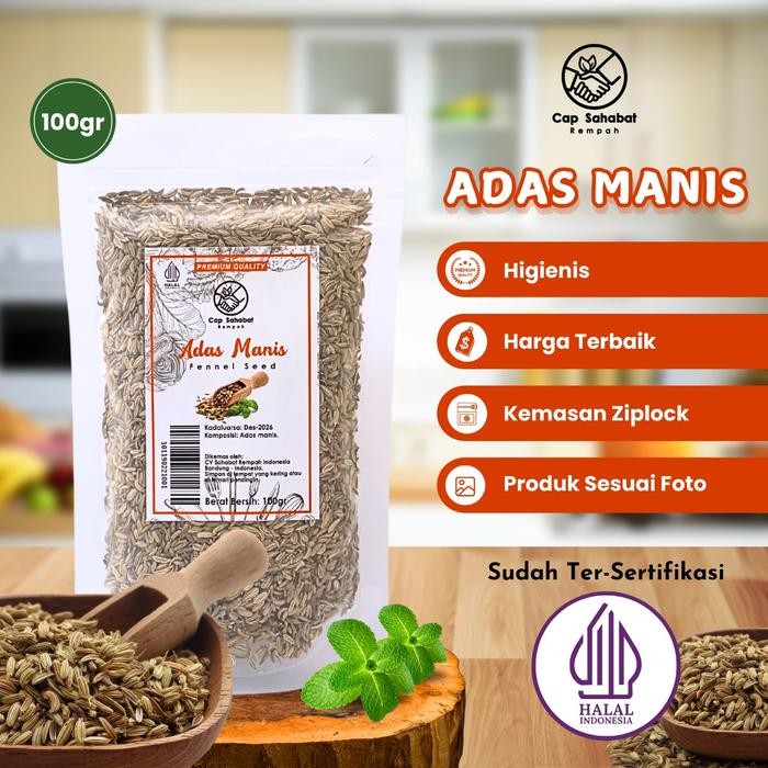 

100gr Adas Manis / Fennel Seed 100% PREMIUM