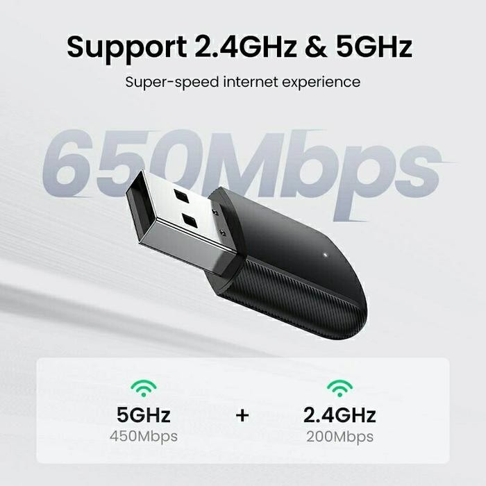 UGREEN DUAL-BAND 2.4GHZ & 5GHZ WIRELESS WIFI USB ADAPTER NETWORK CARD