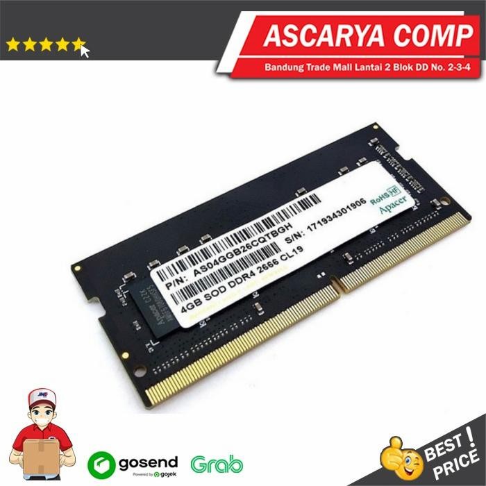 APACER 4GB DDR4 2666MHZ SODIMM MEMORY LAPTOP / RAM LAPTOP 4GB DDR4