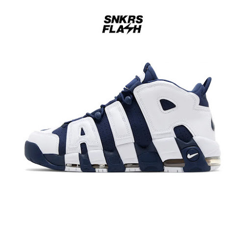 NIKE Air More Uptempo 96 White Midnight Navy Sepatu Sneakers Pria - FQ8182100 - Size 44