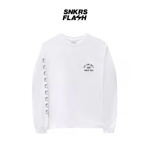 VANS Tee Unisex Checkerboard Research Ls White Baju Lengan Panjang Pria - VN0A7S5MWHT