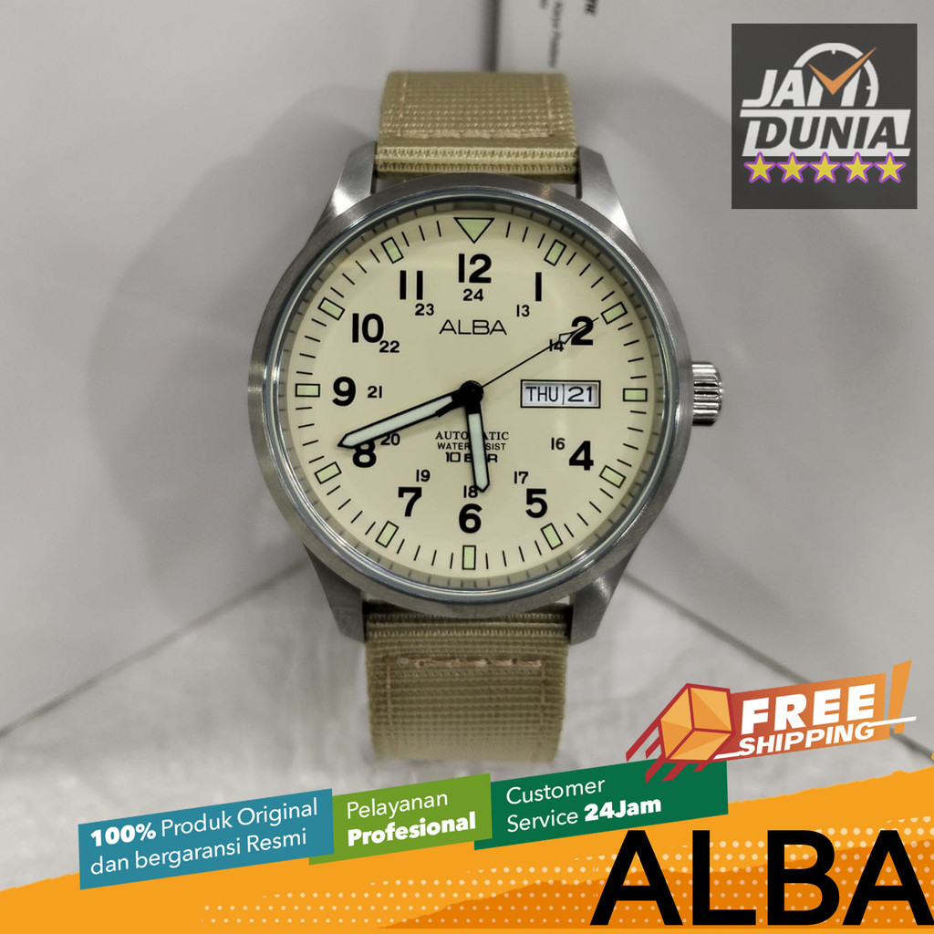 JAM TANGAN PRIA ALBA ORIGINAL ALBA AUTOMATIC JAM ALBA CLOTH ALBA A4221 A422 ALBA AUTOMATIC A4221X1 J
