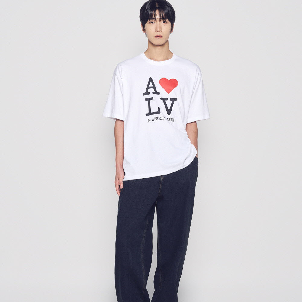 [ADLV] Love Adlv Short Sleeve T-Shirt White - Kaos Oversized Fit Unisex Acme de da vie