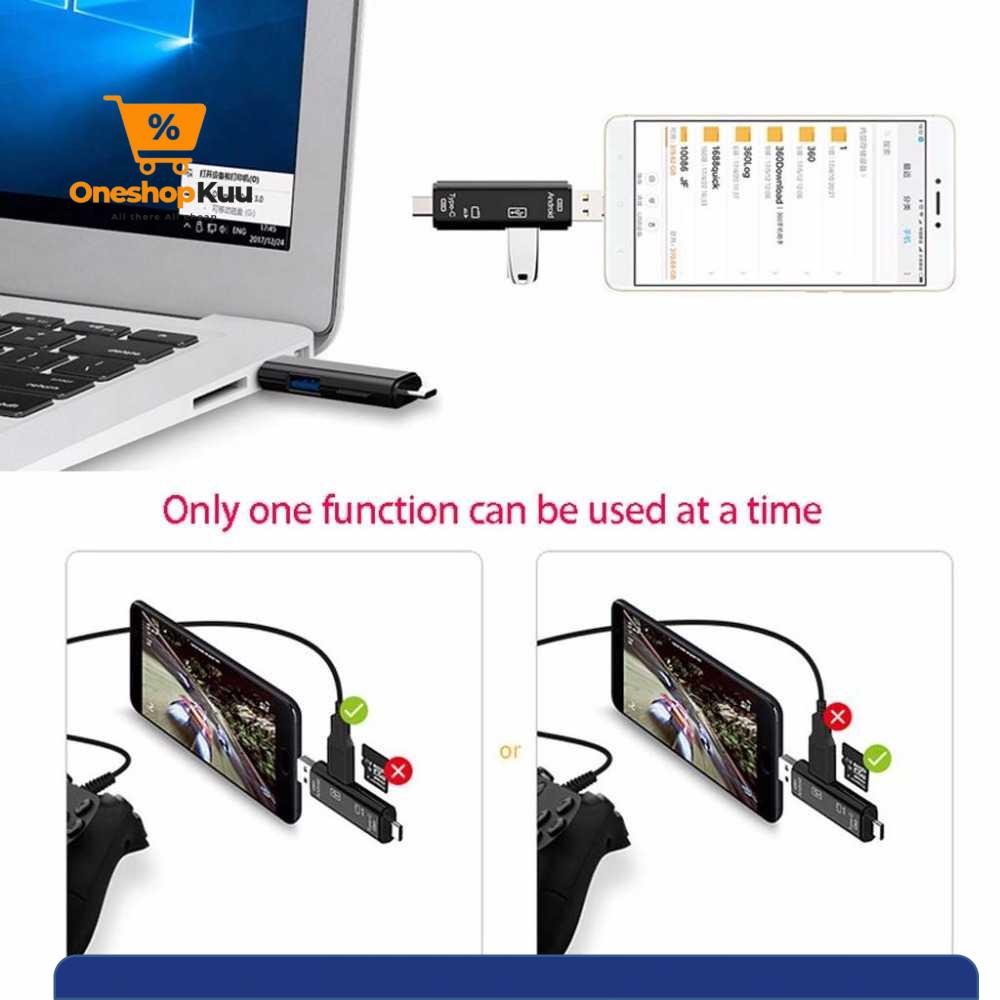 Natrberg Card Reader USB 2.0 Micro Type C OTG MicroSD Card USB - D-188