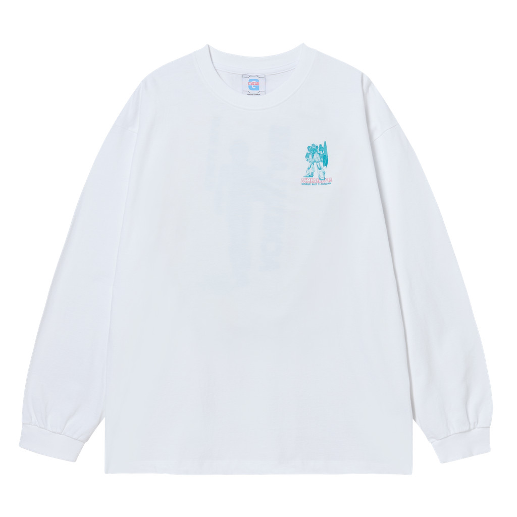 ADLV Mobile Suit Z Gundam Pilot Bio Washing Long Sleeve T-Shirt White - Kaos Oversized Fit Unisex Ac