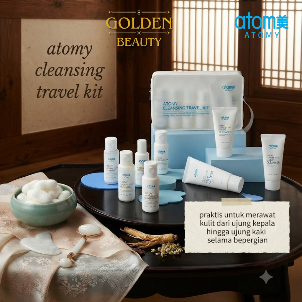 Cleansing Travel Kit Atomy isi - 6 | Sabun travel | Shampo dan Kondisioner | solusi praktik untuk be