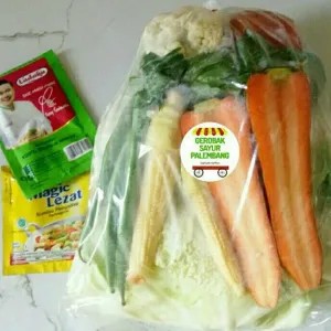 paket sayur capcai + bumbunya+baso+sosis 500g
