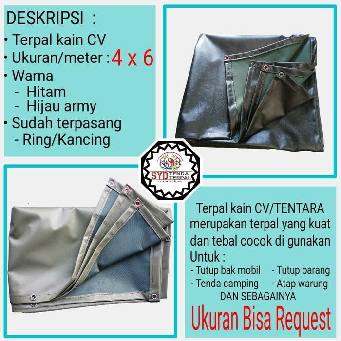 PREMIUM Terpal kain CV/Tentara UK 4x6