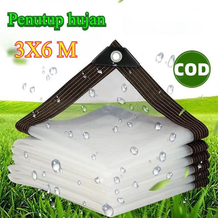 PREMIUM Vixplorn -Taman tahan air terpal transparan penutup hujan terpal transparan untuk balkon