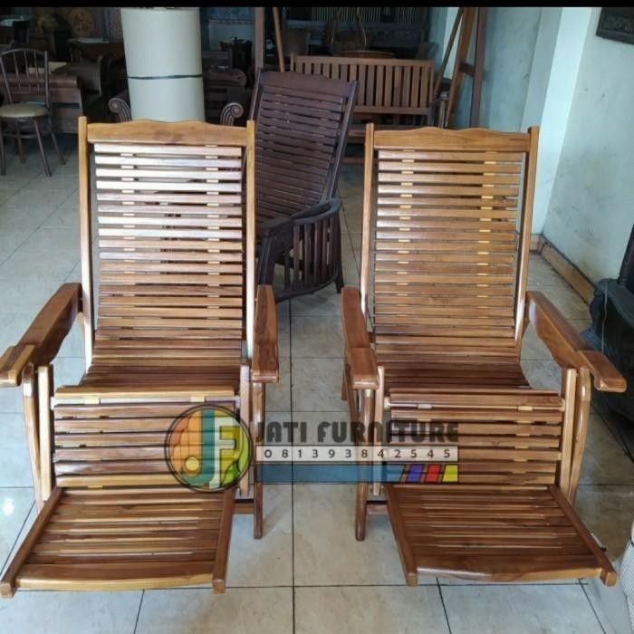 PREMIUM kursi malas selonjoran lipat kayu jati-kursi teras santai sofa mentah