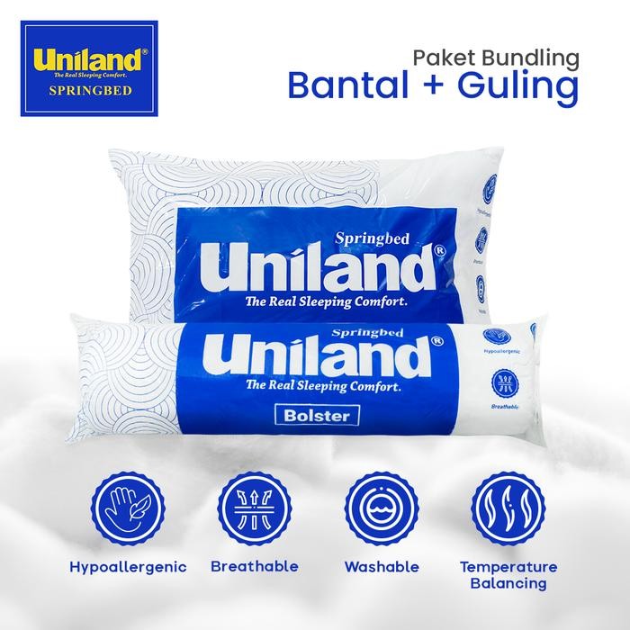PREMIUM Bundling Uniland Bantal Dacron Silicon + Guling Dacron Silicon