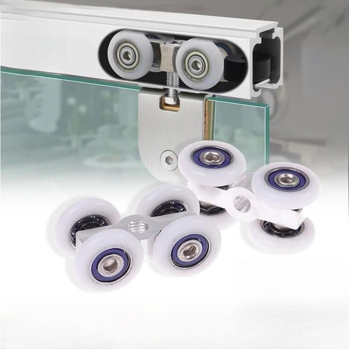 PREMIUM Rel Pemandu Pintu Geser/Roda Pintu Geser/Roda Gantung Kamar Mandi