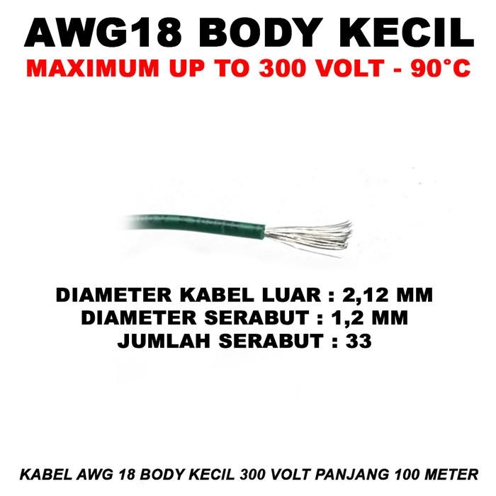 KABEL AWG 18 SERABUT PUTIH 100 METER
