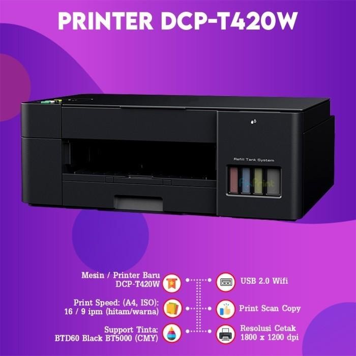 Printer Brother InkTank DCP-T426W DCP T426W AIO Wireless Print Scan Copy Pengganti T420W New