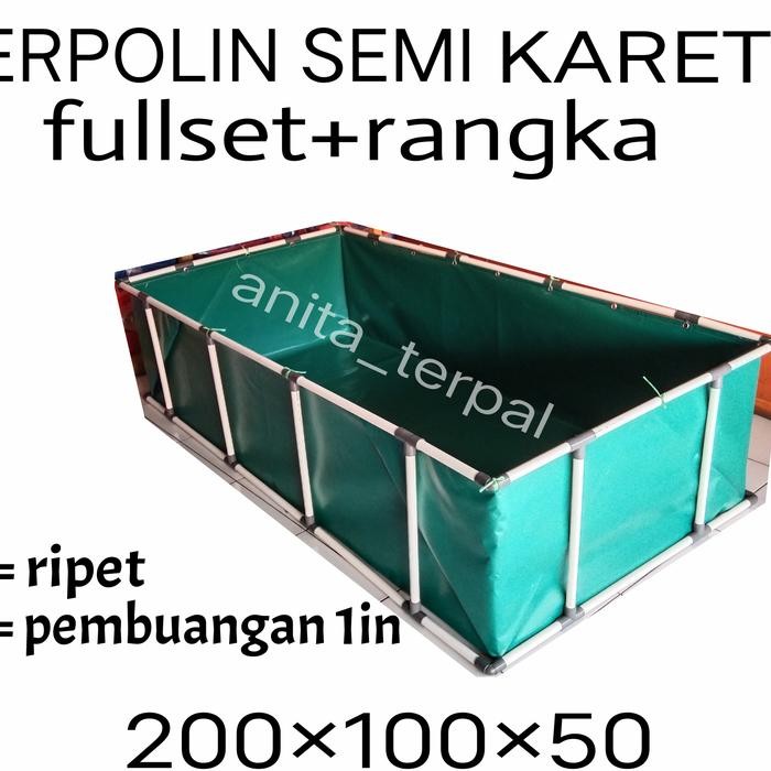 Tekira.store kolam terpal fullset orchid semi karet