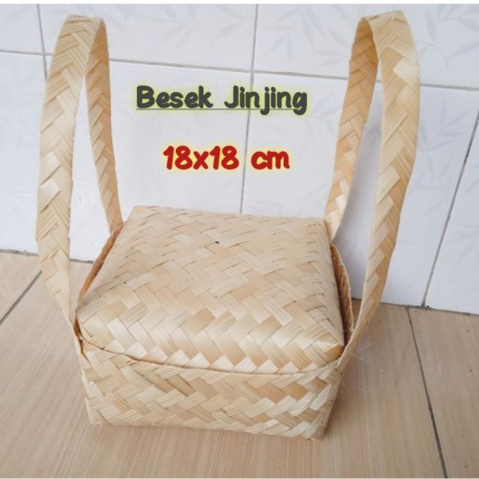 Besek jinjing 18x18 cm Besek bambu jinjing 20x20 cm per pasang