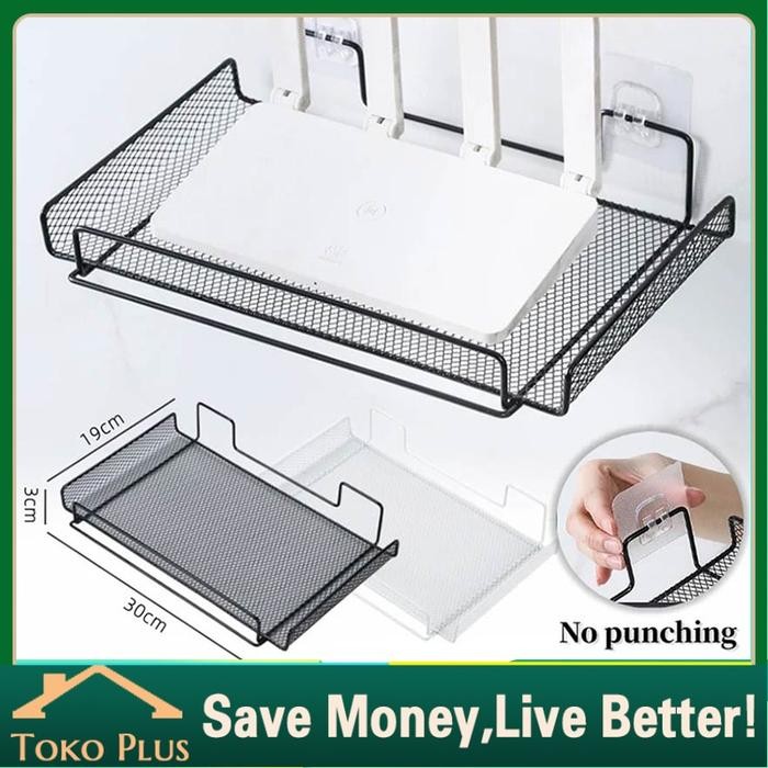 Rak Penyimpanan Rak Router Tv Set Tempel Dinding Rak Wifi