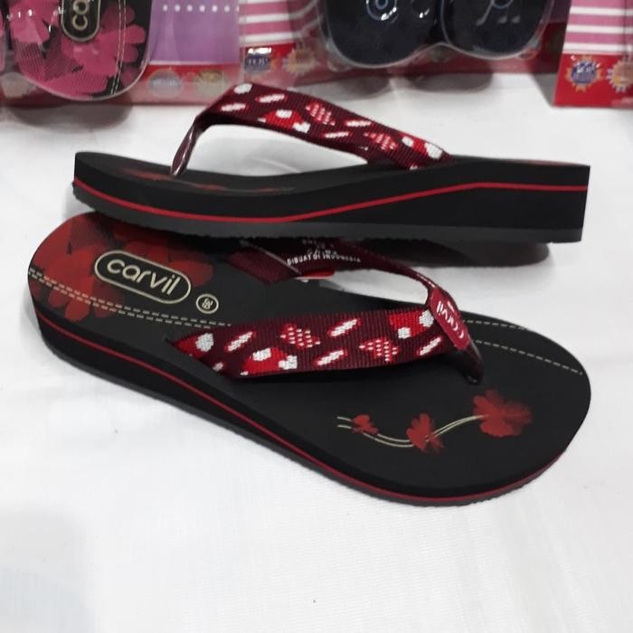 BARU sandal spons tinggi wanita CARVIL sofie original