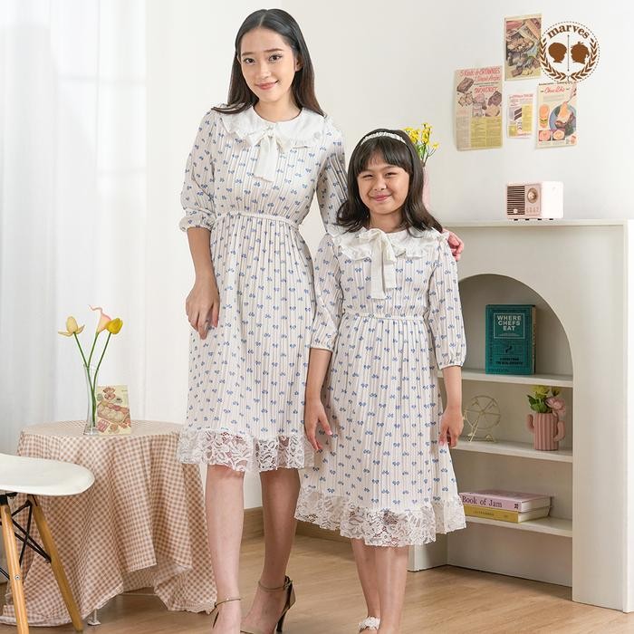 Pilihan- Marves Ariella Couple Dress Ibu Anak Tunik Baju Anak Perempuan Korean Style Bahan