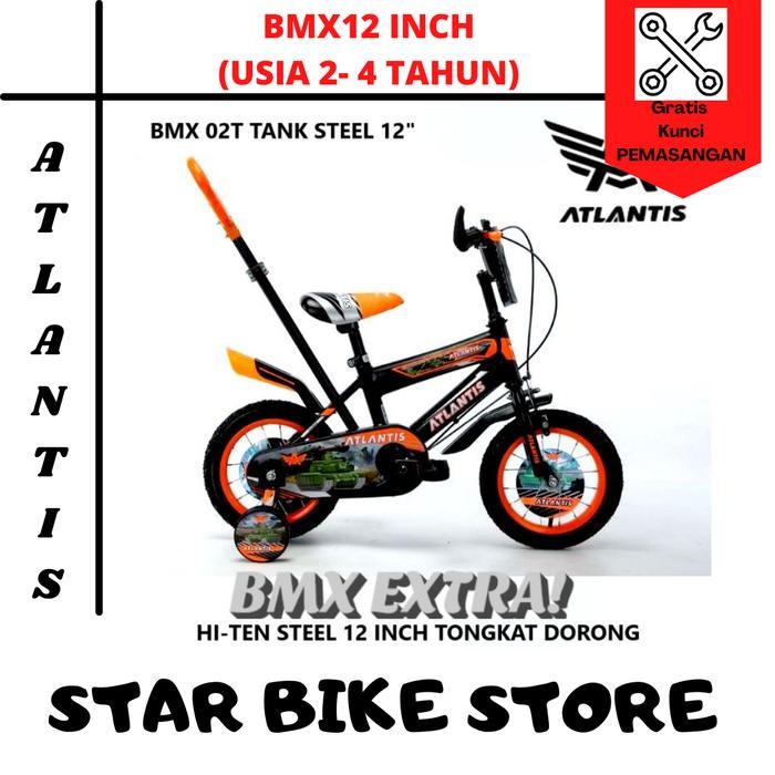 Sepeda Tipe Bmx Anak Laki Laki Ukuran 12 Inch Usia 2 - 4 Tahun Dorongan