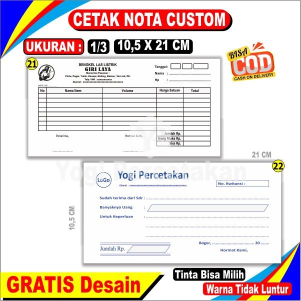 

Nota Bon 4 Ply Cetak 2 Warna Desain Bisa Reques