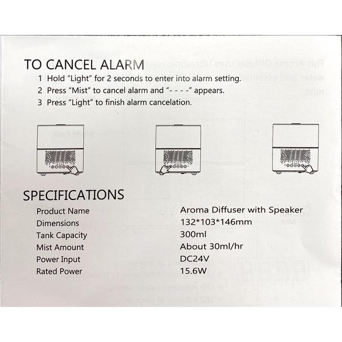 Aroma Diffuser 300ml Essential Oil Diffuser With LED light Speaker