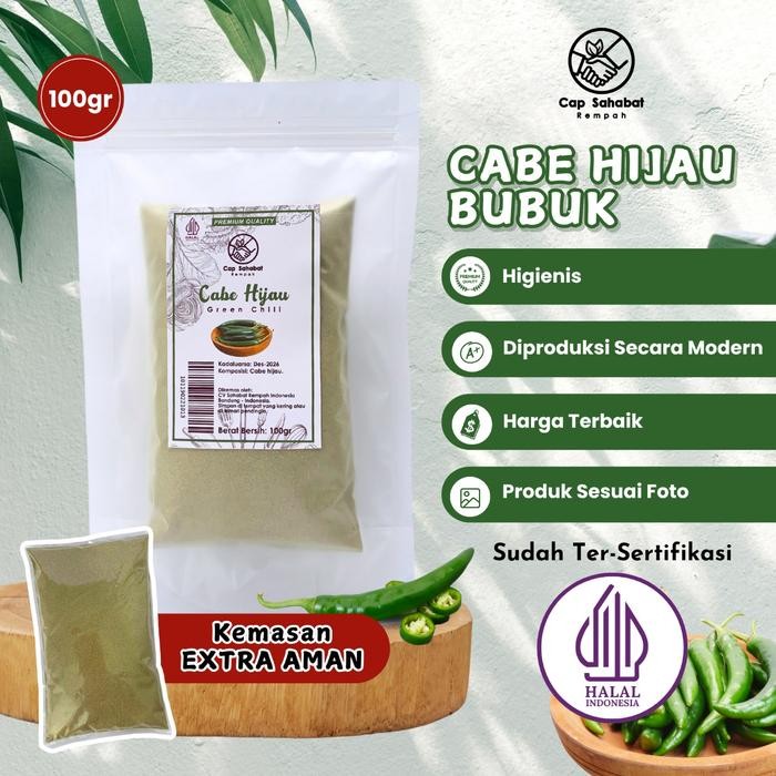 

100gr Cabe Bubuk Hijau / Green Chili Powder / 100% PREMIUM QUALITY