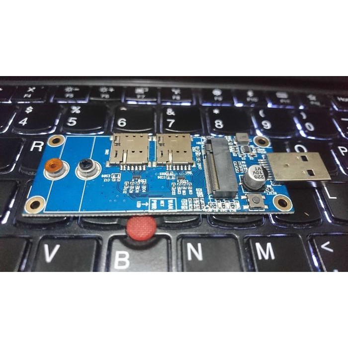 ADAPTOR NGFF KEY TO USB DENGAN SLOT DUAL SIM ADAPTOR MODEM RAKITAN