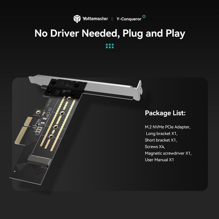 YOTTAMASTER PCI-E 3.0X4 TO M.2 NVME EXPANSION CARD ( C7 )