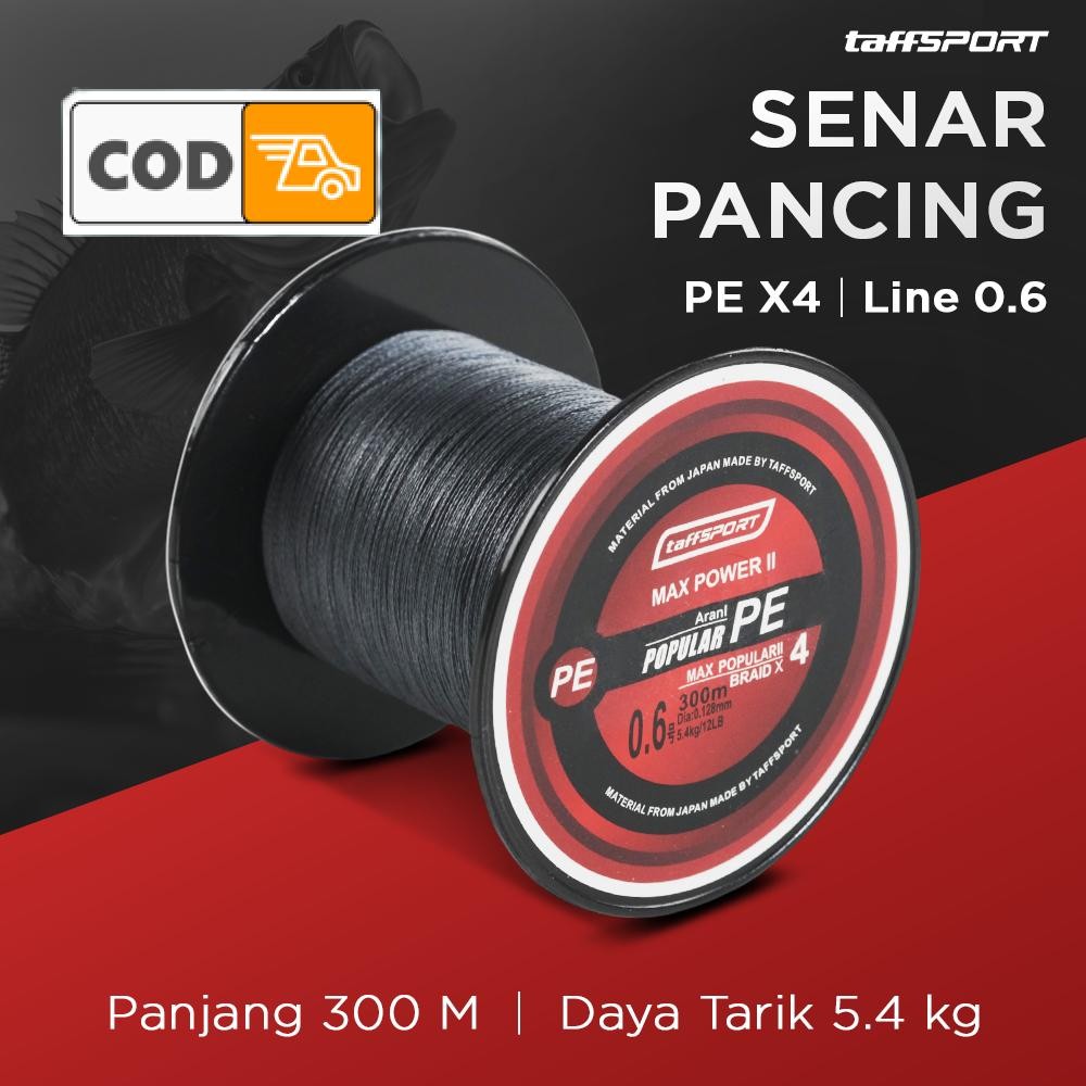 Senar Pancing 300M PE 4 Anyaman Kuat Long Casting Anti Abrasi untuk Laut dan Tawar