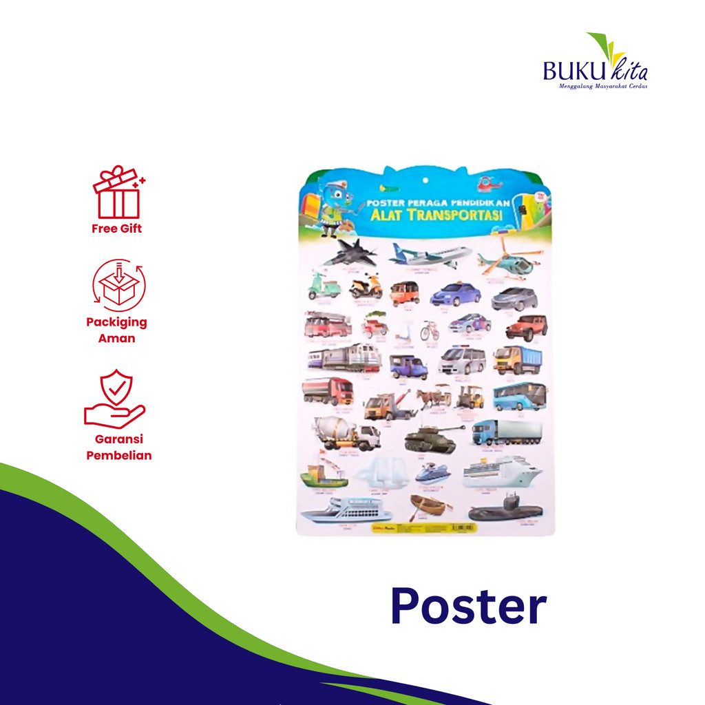 POSTER PERAGA PENDIDIKAN ALAT TRANSPORTASI (BAHAN PPC) by Tim Wudi