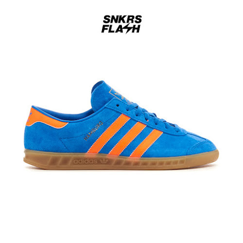 ADIDAS Hamburg Blue Bird Solar Orange Sepatu Sneakers Wanita - IH5471 - Size 36.7