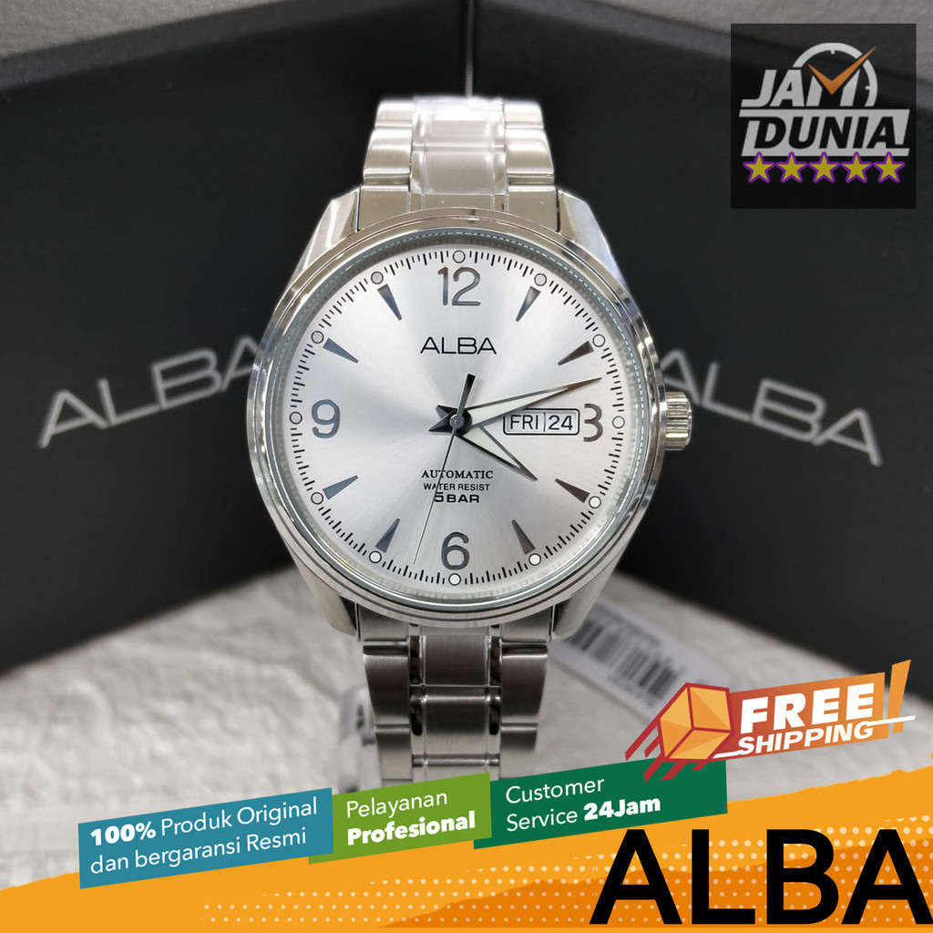 JAM TANGAN PRIA ALBA ORIGINAL ALBA AUTOMATIC JAM ALBA STAINLESS STEEL ALBA AL4161 AL41 ALBA AL4161X1