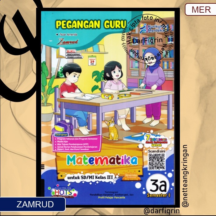 Pegangan Guru Matematika Kelas 3 Semester 1 SD/MI KURMER Kurikulum Merdeka-Zamrud-HOTS-Tezar