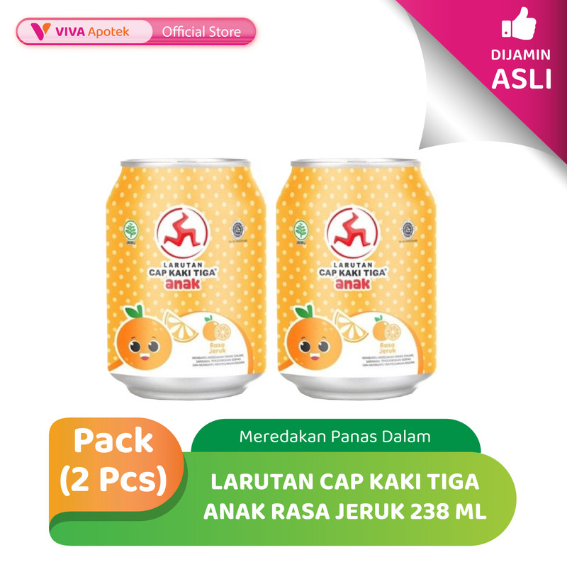 

[PAKET HEMAT] Larutan Cap Kaki Tiga Anak Rasa Jeruk 238 ml Meredakan Panas Dalam Sariawan (Pack - 2 Pcs)