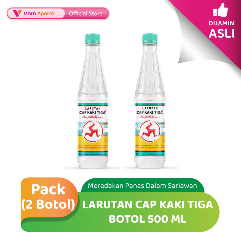 

[PAKET HEMAT] Larutan Cap Kaki Tiga Botol 500 ml Meredakan Panas Dalam Sariawan (Pack - 2 Botol)