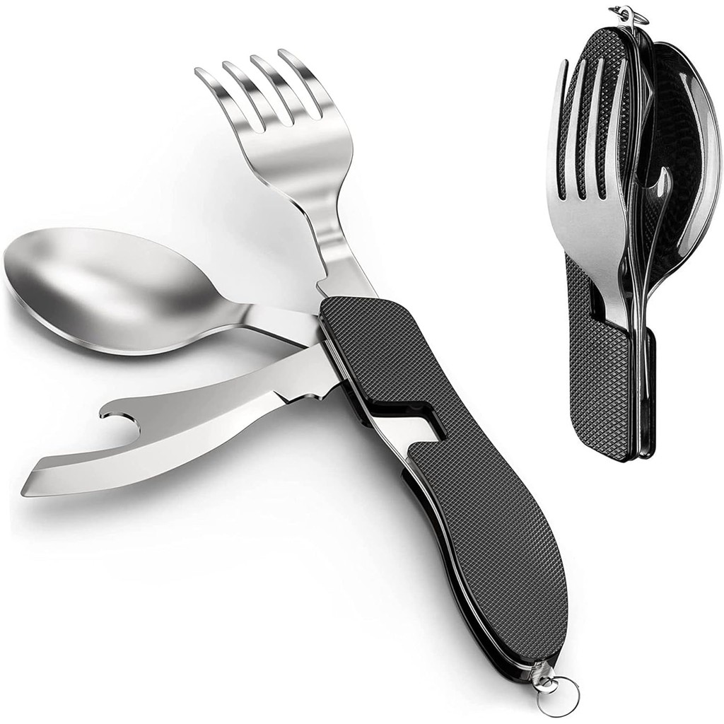 Original Sendok Garpu Pisau Swiss Army Military Camping Pocket Knife EDC 4 in 1 - A011 - Termurah