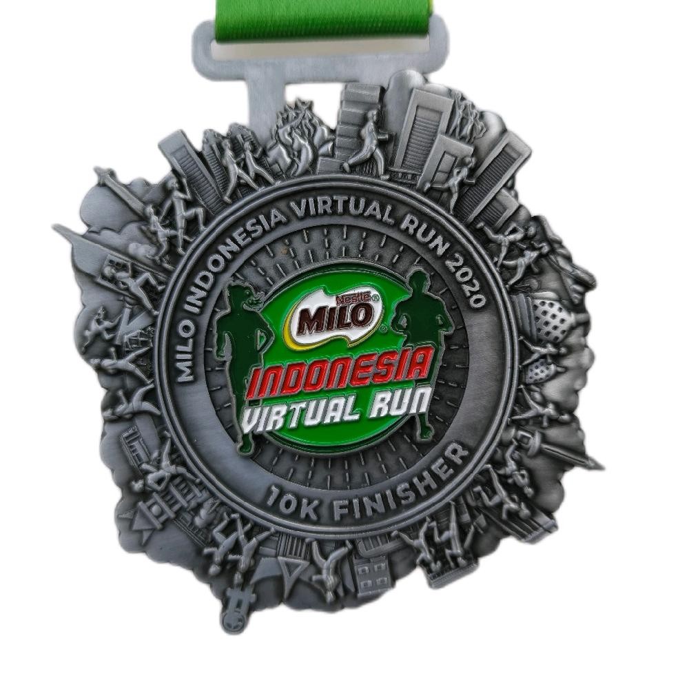 Spin Medal - Medali Lari Unik Event milo Virtual Run 2020 kemerdekaan Running - Medali Finisher- Med