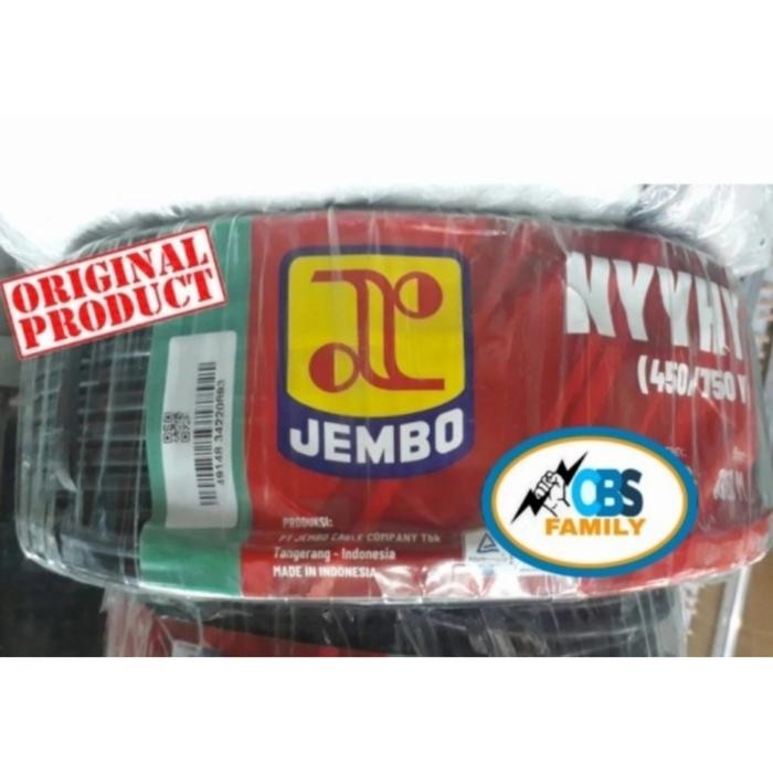 JEMBO KABEL NYYHY 3X4MM SERABUT HITAM / KABEL NYYHY METERAN